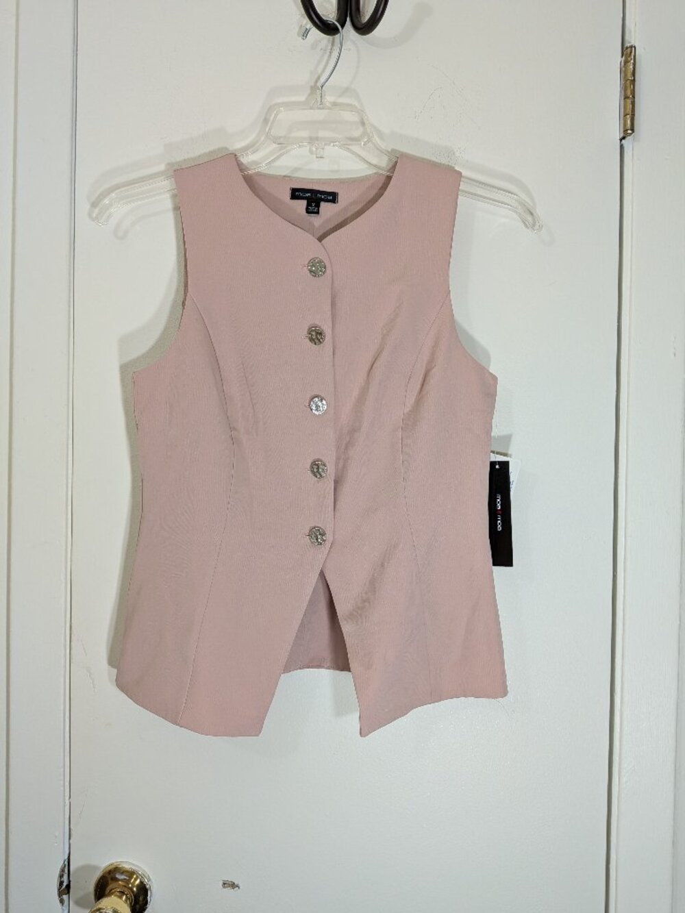 Pink Vest with Silver buttons